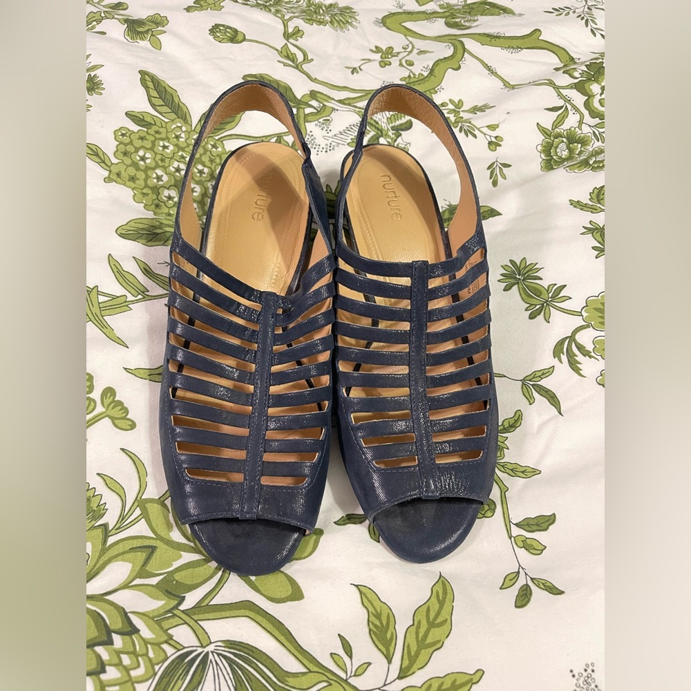 Nurture by Lamaze Blue Caged Slingback Sandals